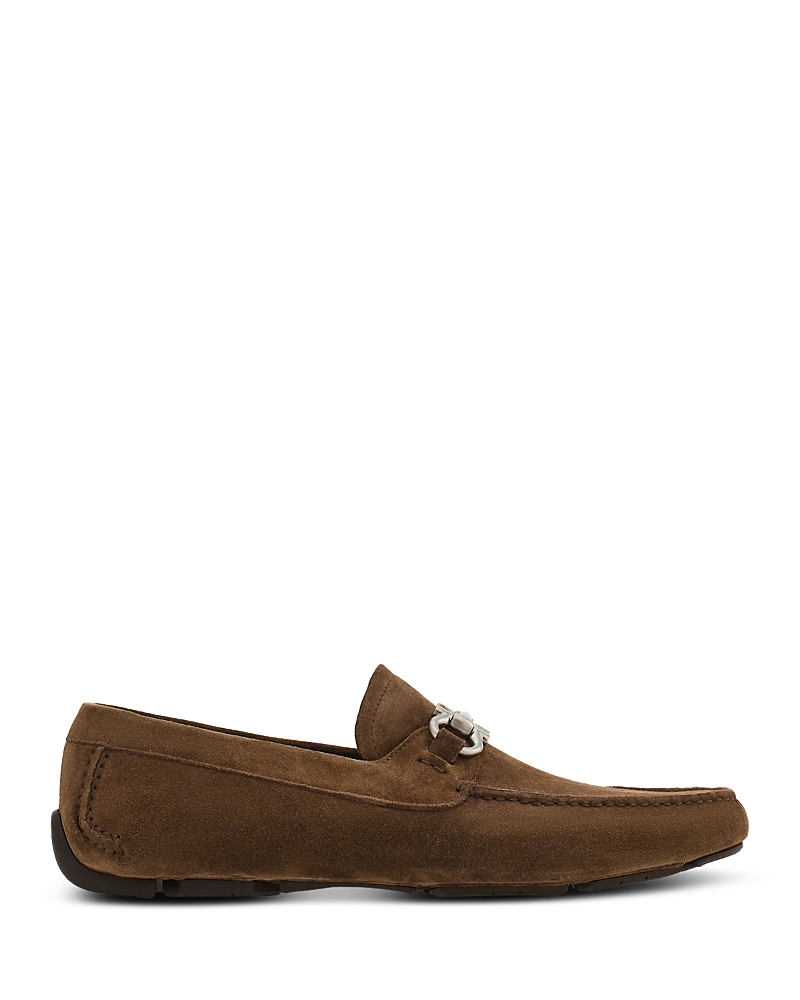 Ferragamo Men's Gancini Suede Loafers In Clay