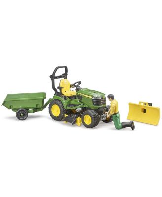  bworld John Deere Lawn Mower Tractor with Trailer and Gardener 2-4 - Ages 5-7