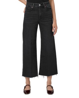 PAIGE - Petites Anessa High Rise Wide Leg Jeans in Black Lotus