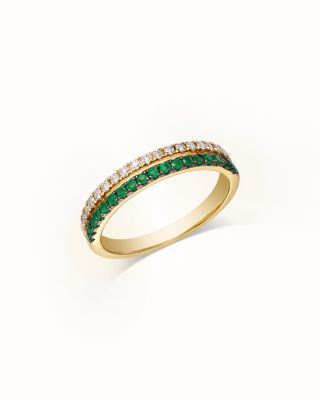 Bloomingdale's Fine Collection - Gemstone & Diamond Double Row Band in 14K Yellow Gold