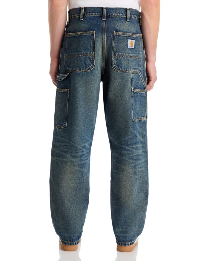 Double Knee Relaxed Straight Fit Jeans Blue