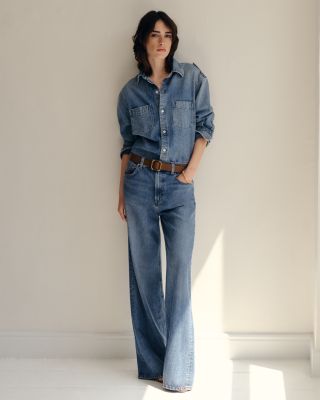 デニム・ジーパン LOIS JEANS Denim Paloma wide-leg jeans (32307577 7577) Paloma Jackson Dirty Vintage - Low Rise Wide Fit | Lois