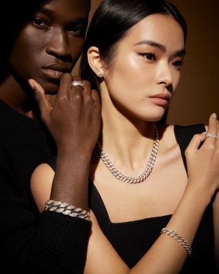 Sculpted Cable Band Ring in 18K Yellow Gold with Pav&eacute; Diamonds, 7.5mm