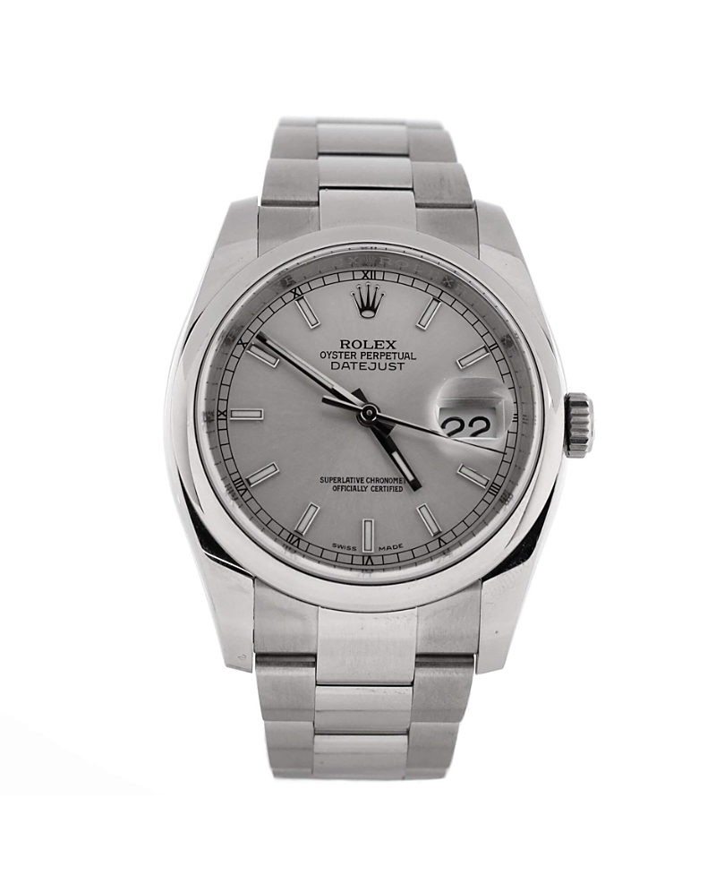 Pre-owned Pre-owned Rolex Rolex Oyster Perpetual Datejust Automatic Watch In Stainless Steel 36mm In Dial Color: Silver