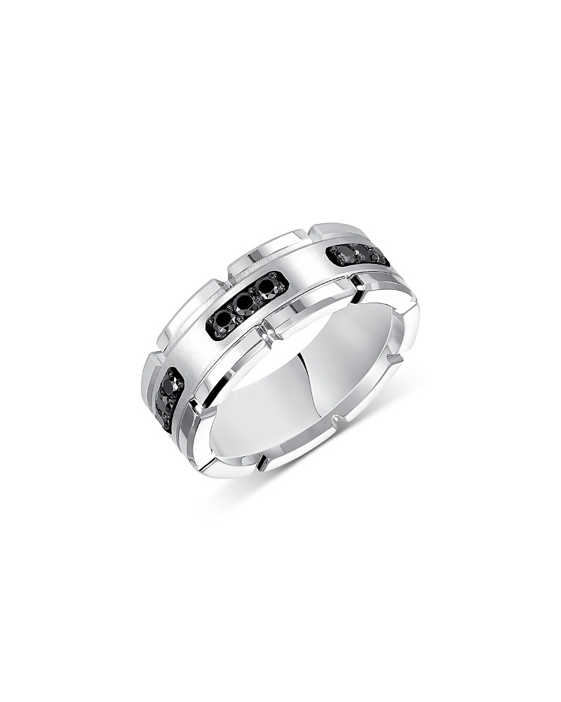 Bloomingdale's Fine Collection Men's Black Diamond Link Inspired Band in Tungsten & Sterling Silver, 0.32 tcw Bloomingdale's Fine Collection Men's Black Diamond Link Inspired Band in Tungsten & Sterling Silver, 0.32 tcw