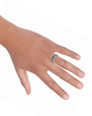 Men&#39;s Step-Edge Band Ring in Tungsten 