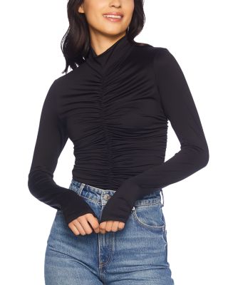 Susana Monaco Gathered Mock Neck Top