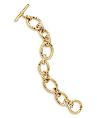 DY Mercer Chain Bracelet in 18K Yellow Gold with Diamonds, 25mm