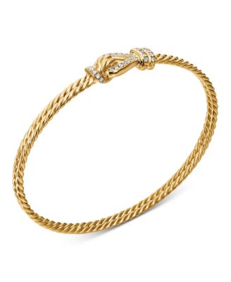 Thoroughbred Loop Bracelet in 18K Yellow Gold with Pav&eacute; Diamonds 