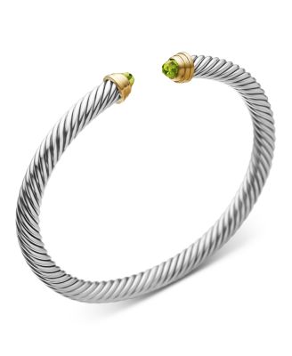 Cable Classics&reg; Bracelet with Peridot and 14K Gold, 5mm