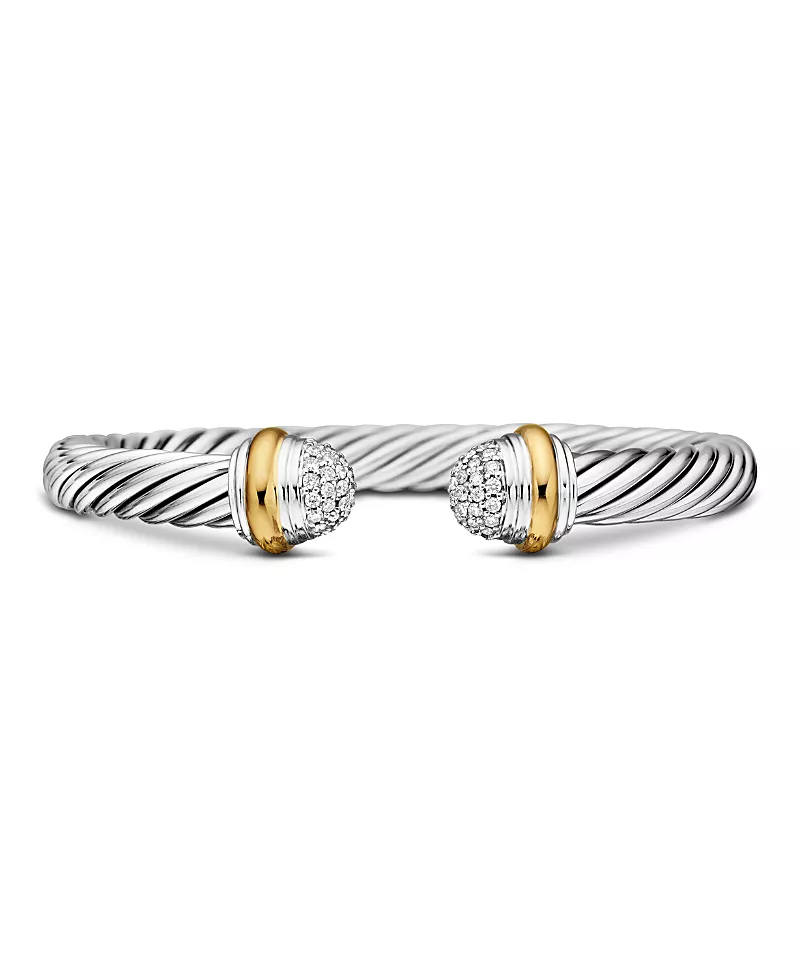 David Yurman Cable Classics Bracelet with Diamonds and Gold