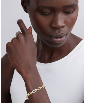 18K Yellow Gold & Silver Caviar Lux-Clip Diamond Link Bracelet - Exclusive