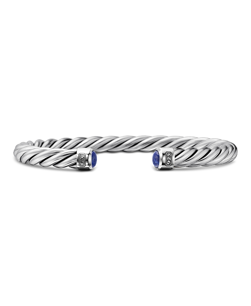 David Yurman Men's Cable Classic Cuff Bracelet with Lapis Lazuli, 6mm