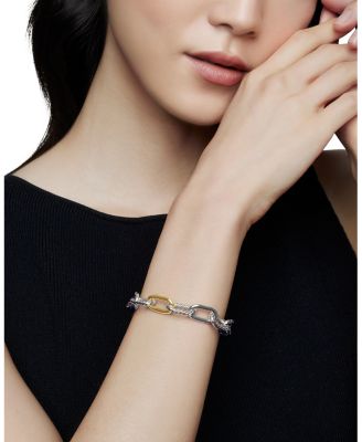 DY Madison&reg; Chain Bracelet in Sterling Silver with 18K Yellow Gold, 11mm