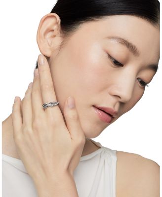 Cable Loop Ring with Diamonds