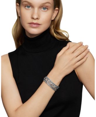 Sterling Silver Multi-Row Chain Bracelet