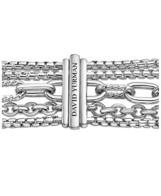 Sterling Silver Multi-Row Chain Bracelet