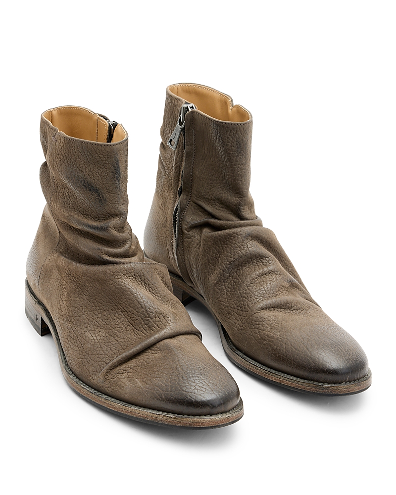 John Varvatos Men's Morrison Sharpei Side Zip Boots In Flat Grey