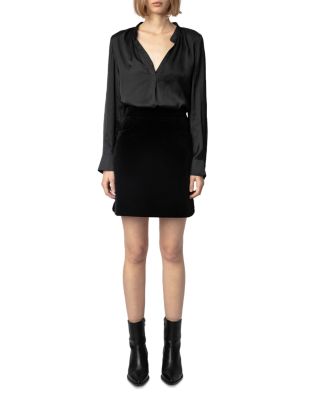 Jinette Velvet Mini Skirt