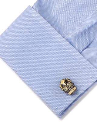Black and Gold Vermeil Day of the Dead Skull Cufflinks