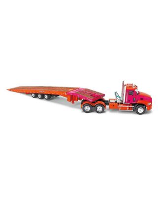  DCP 1/64 Orange & Fuchsia Mack Pinnacle w/ Talbert Traveling-Axle Trailer 14 - Ages 5-7