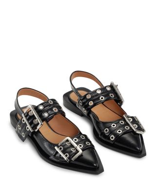 Women's Feminine Buckle Slingback Ballerina Flats