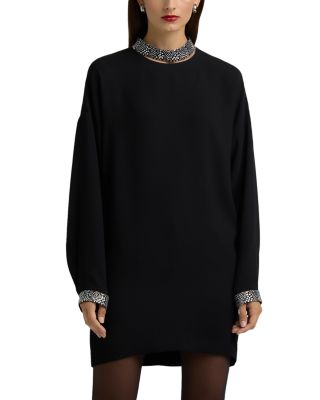 St. John - Embellished Neck Dress