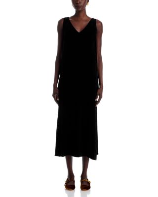 V Neck Velvet Midi Dress