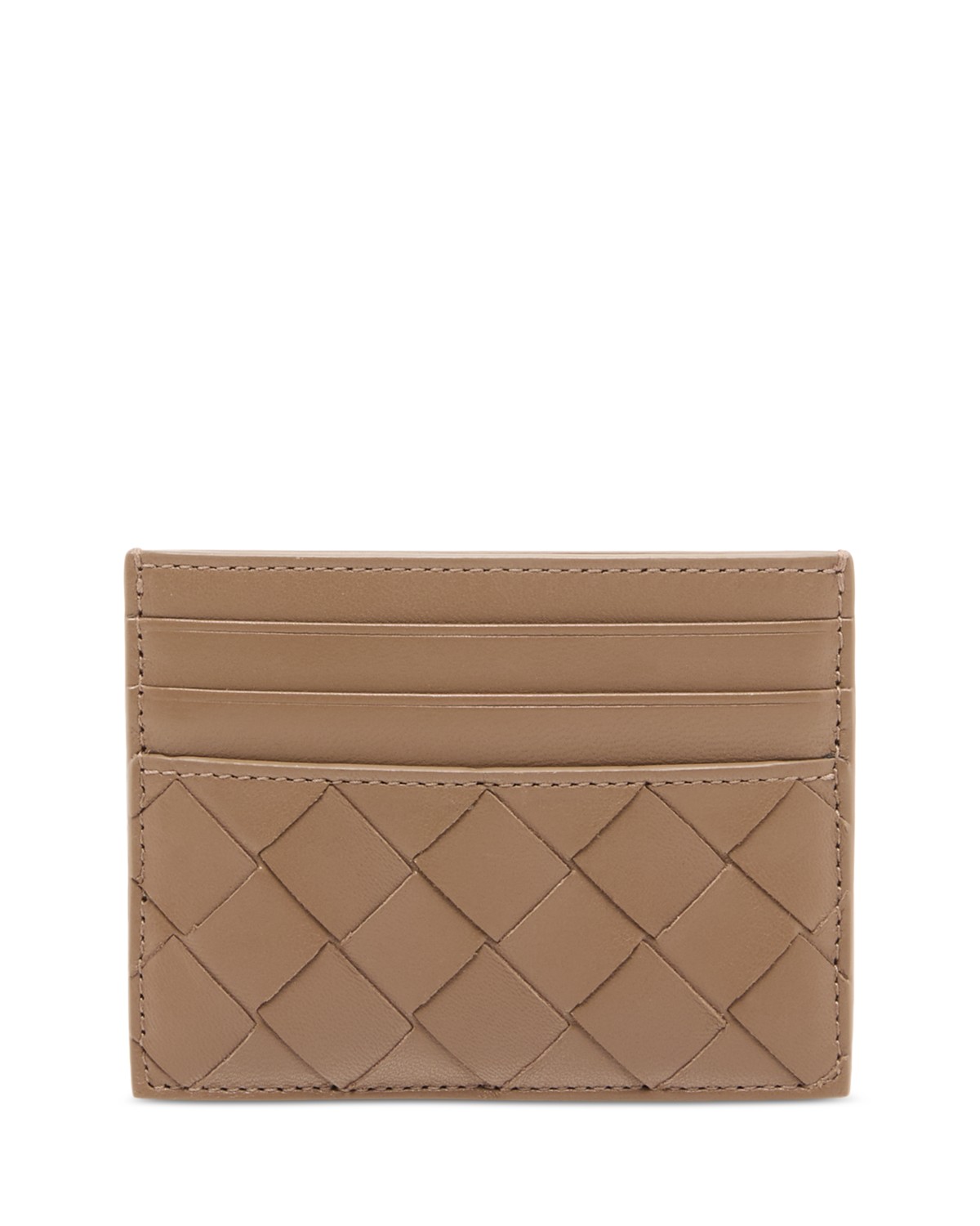 Bottega Veneta Intrecciato Leather Zip Card Case in Pinecone/Gold