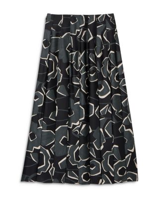 Cubist Floral Print Skirt