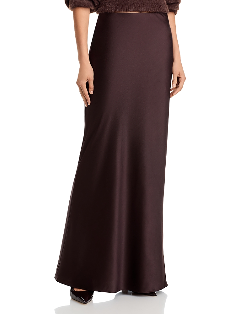 Veronica Beard Medina Silk-blend Maxi Skirt In Dark Chocolate