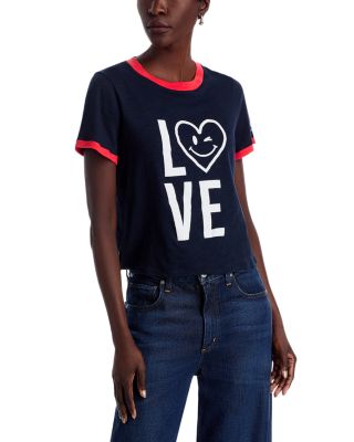 Cinq à Sept - Love Heart Smiley Ringer Tee