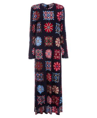 Long Sleeve Swing Dress in Vetrata Grande Black