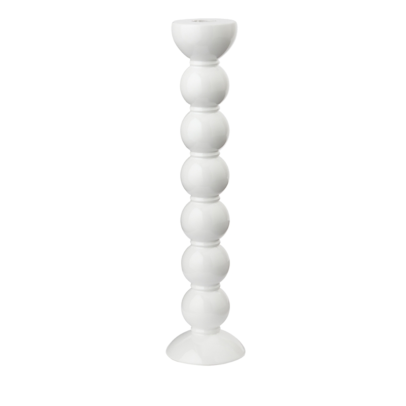Addison Ross White Bobbin Candlestick Holder In White