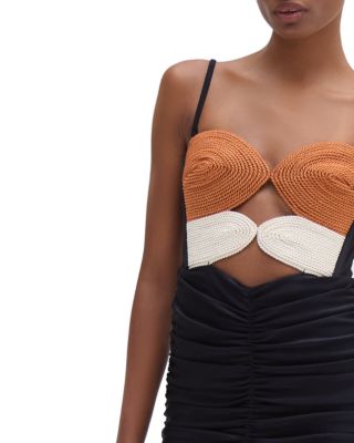 Braided Bodice Midi Dress