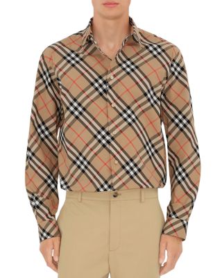 Burberry - Classics Cotton Poplin Check Regular Fit Button Down Shirt