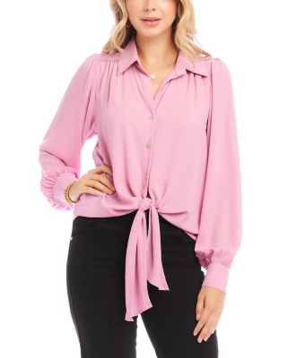 Karen Kane Petites Tie Hem Shirt