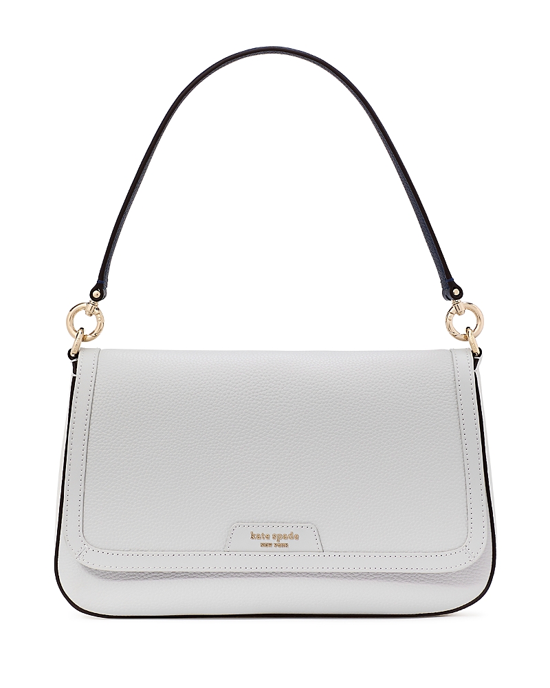 Kate Spade New York Hudson Color Blocked Pebbled Leather Flap Shoulder Bag In Stone Path