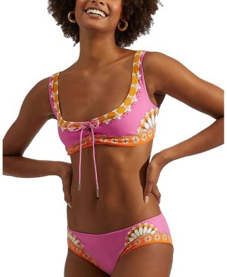 La DoubleJ - Napoli Plates Placee Pink Sunset Bikini Top and Bottom