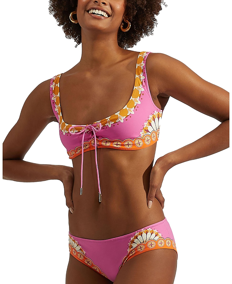 La Doublej Sunset Bikini Top (placee) Napoli Plates Placee Pink In Napoli Plates Placee Pink