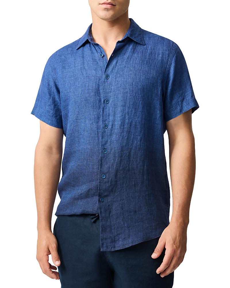 Rodd & Gunn Cannons Creek Short Sleeve Sports Fit Linen Shirt In Eclipse