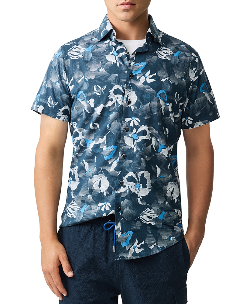 Rodd & Gunn Fairhall Short Sleeve Sports Fit Shirt In Twilight