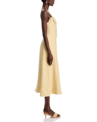 3D Floral Linen Dress