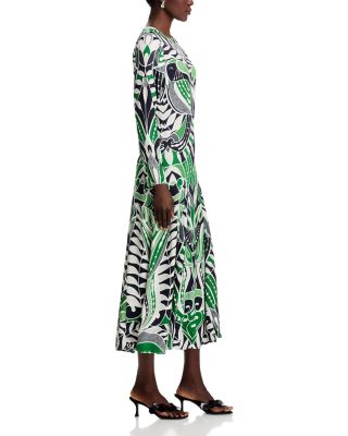 Long Sleeve Printed Midi Dress