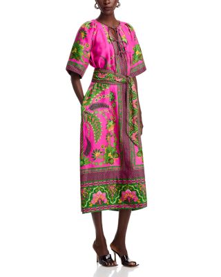 FARM Rio - Ana Tie Front Midi Dress