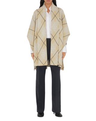 Burberry - Check Wool Mohair Blend Cape