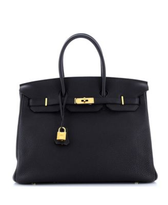 Pre-Owned Hermes Birkin 35 Handbag Black Togo with Gold Hardware
