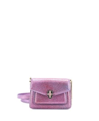 Pre-Owned Bvlgari Micro Serpenti Forever Shoulder Bag Metallic Karung