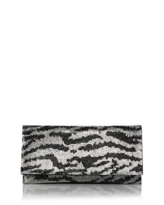 AQUA - Animal Print Crystal Envelope Clutch - Exclusive