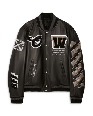 Off-White - Leather Varsity Jacket